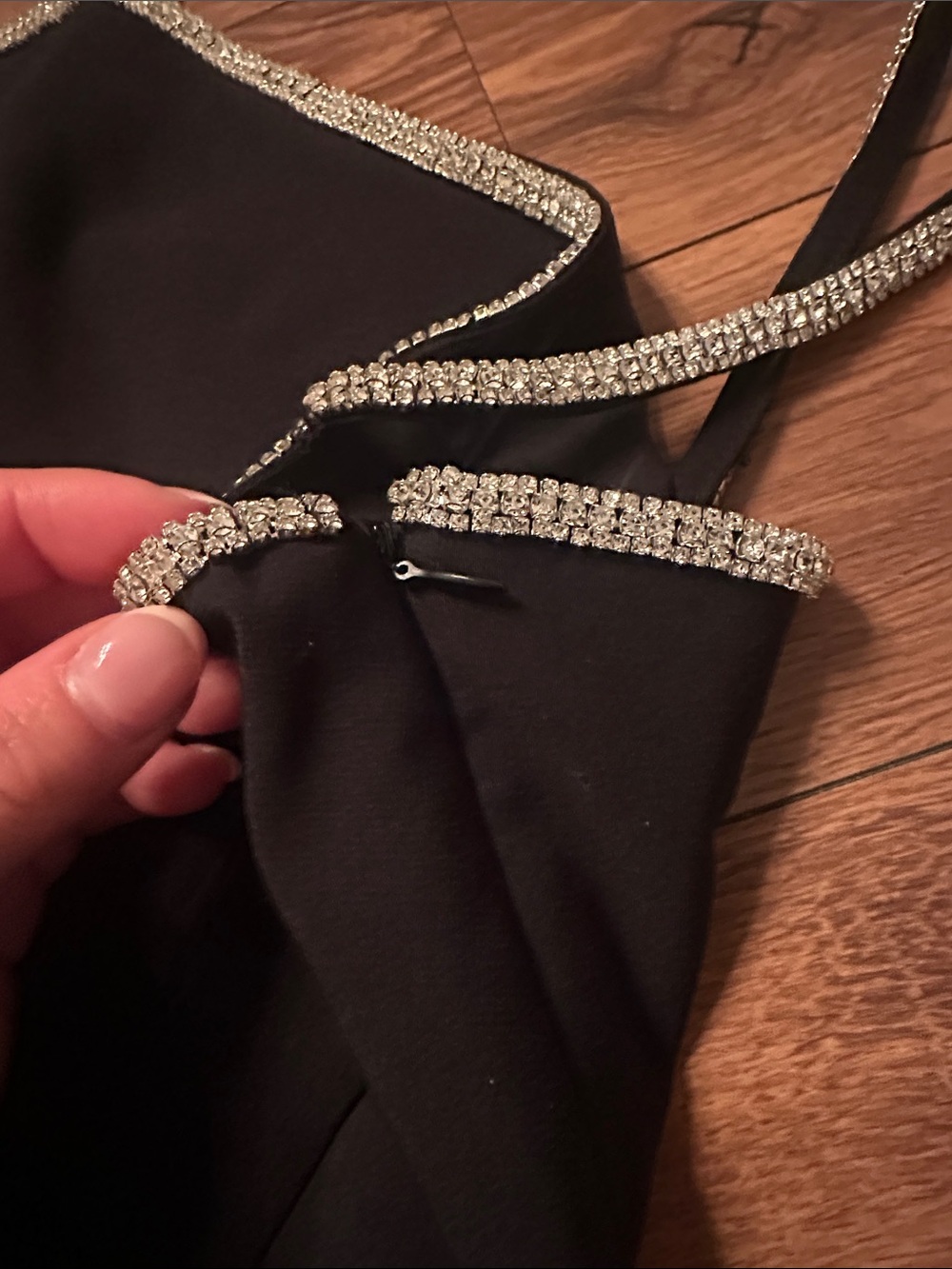 Dynamite Square Neck Rhinestone Mini Dress - Picture 4 of 7